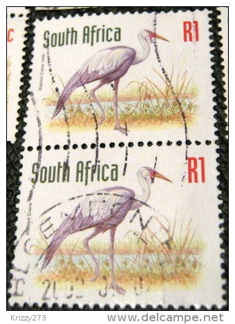 South Africa 1997 Bugeranus Carunculatus Crane Bird 1r X2 - Used - Oblitérés