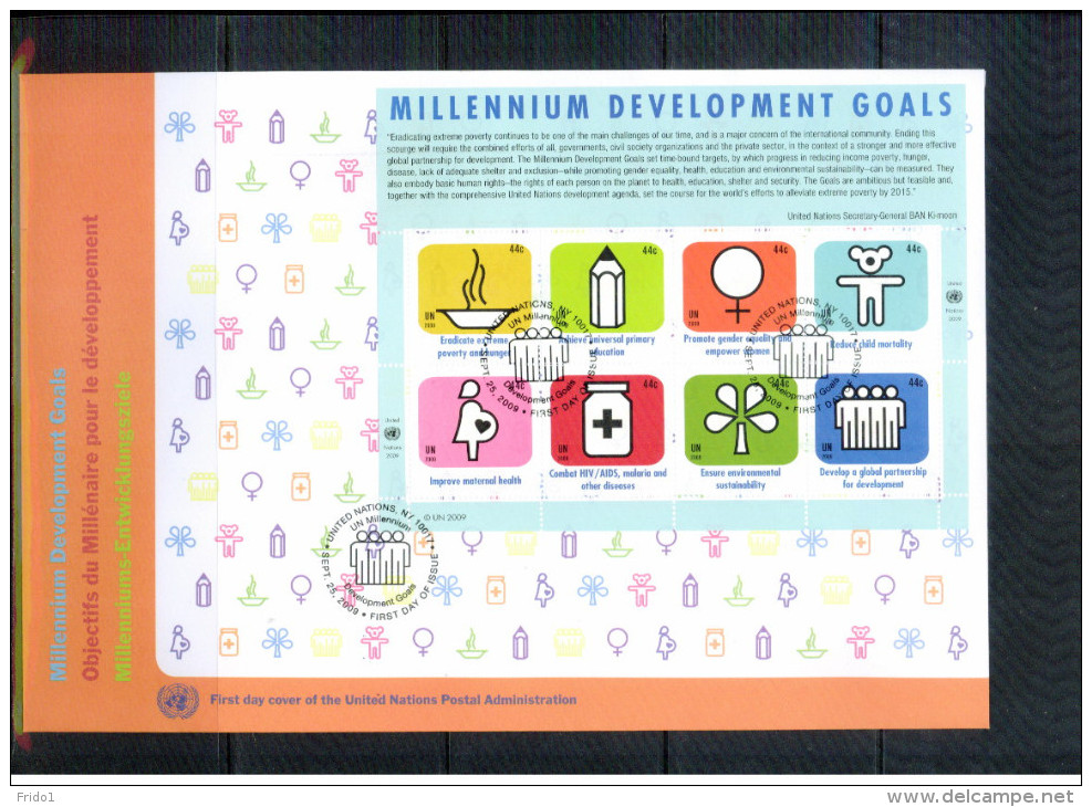 UN / UNO New York 2009 Michel 1162-1169 FDC - Covers & Documents