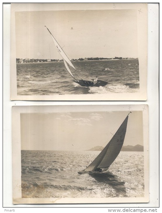 Voiliers, Bateau, Lot De 4 Photographies Originales A. Traverso, Photographe à Cannes - Bateaux