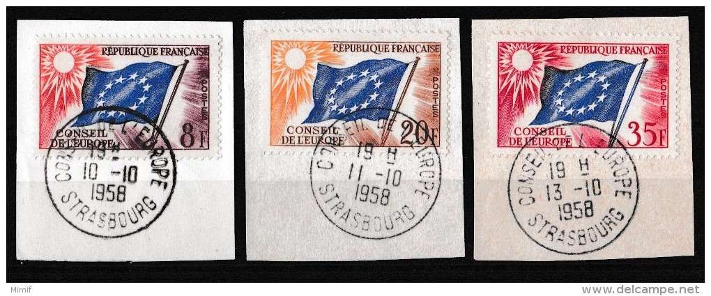 YT 17, 18 Et 20 Oblitérés - CAD De 1958, Conseil De L'Europe, Strasbourg - Superbes - Used