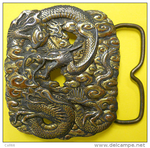 Magnifique Dragon Boucle De Ceinture Bergamot Brass Works Belt Buckle à Nettoyer Original Genuine Voir Scans Pour Détail - Broekriemen En Gespen