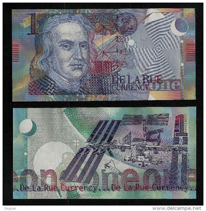 Test Note DE LA RUE "Newton Trial Typ 7 A"  Testnote, Beids. Druck, RRR, UNC - Autres - Europe