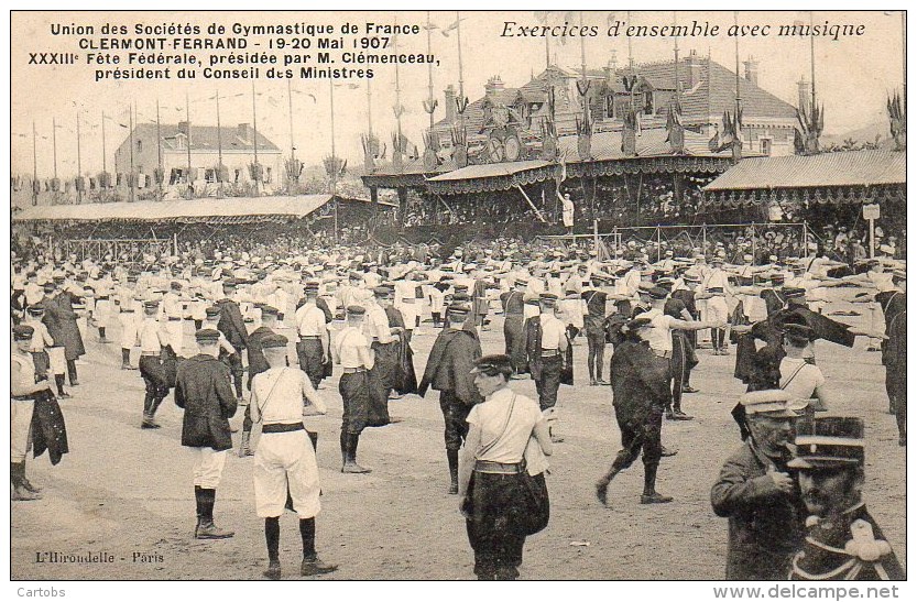 63 CLERMONT-FERRAND Union Des Sociétés De Gymnastique 19-20 Mai 1907 Exercices D'ensemble Avec La Musique (1) - Clermont Ferrand