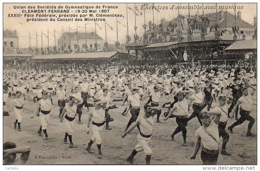 63 CLERMONT-FERRAND Union Des Sociétés De Gymnastique 19-20 Mai 1907 Exercices D'ensemble Avec La Musique (2) - Clermont Ferrand