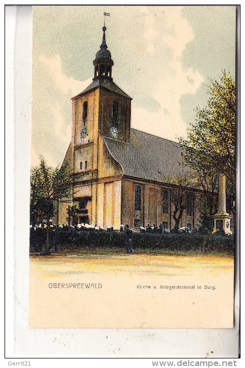 0-7701 BURG, Kirche Und Kriegerdenkmal - Burg (Spreewald)