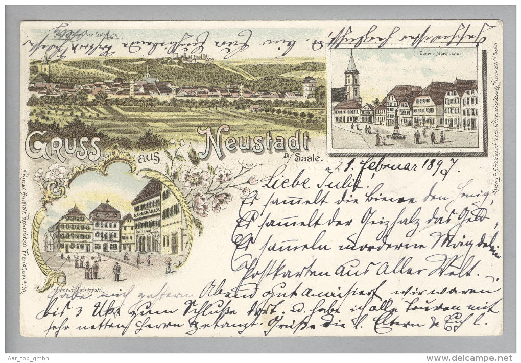 AK DE Bay NEUSTADT A/Saale 1897-02-21 Litho Rosenblatt - Neustadt Waldnaab