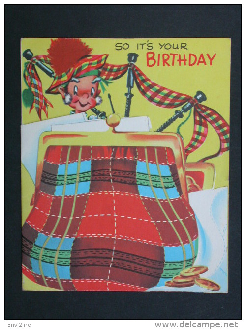 ref4493 CO Carte d'anniversaire anglais - lot de 4 Valentine's series / Tuck and sons / The characters - Birthday cards