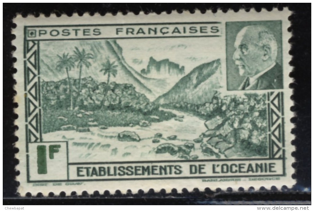 Océanie - Oblitéré - Charnière  Y&T 1941  N° 138 Vallée De Fataoua  Et Effigie Du Maréchal Pétain 1f Vert - Used Stamps