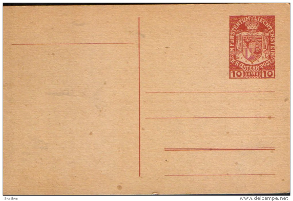 Liechtenstein - Postal Stationery Postcard Unused No.1  - 2/scans - Postwaardestukken