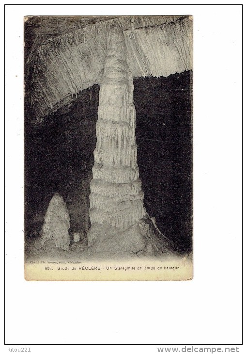 Grotte De Réclère - Grand Dôme (Jura Suisse) - Un Stalagmite De 3m80 De Auteur  N°908 CLICHE SIMON - Réclère