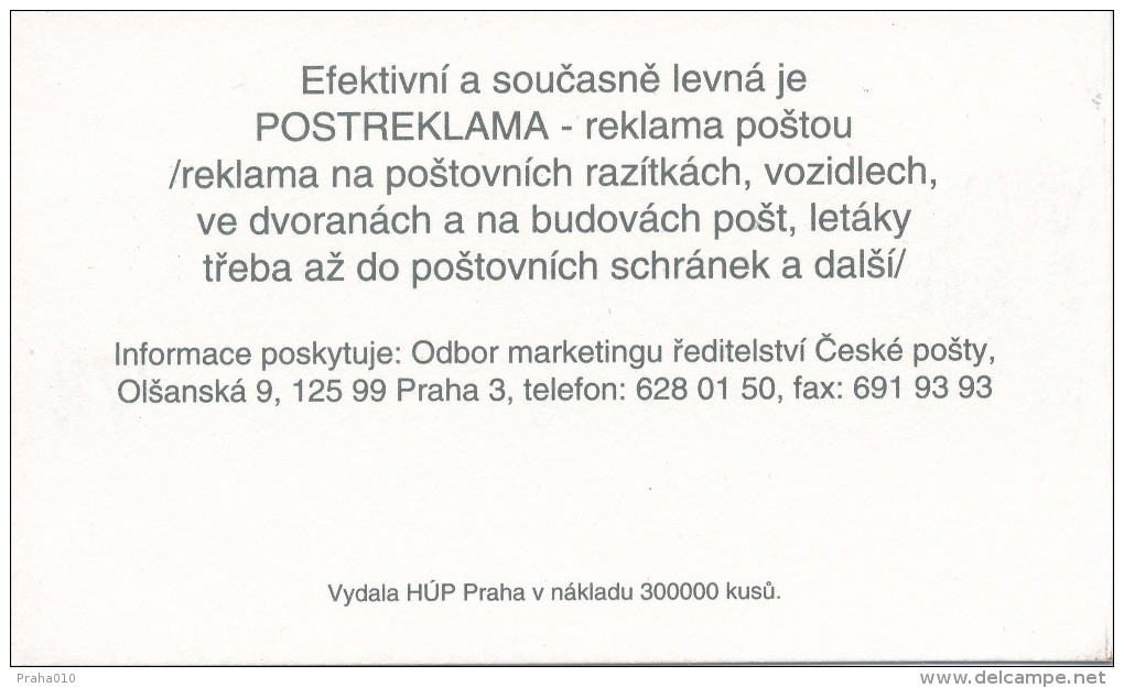 Czech Rep. / Stamps Booklet (1993) 0014 ZS 4 City Cesky Krumlov (church; Castle; Post-coach; POSTREKLAMA) (J3721) - Unused Stamps