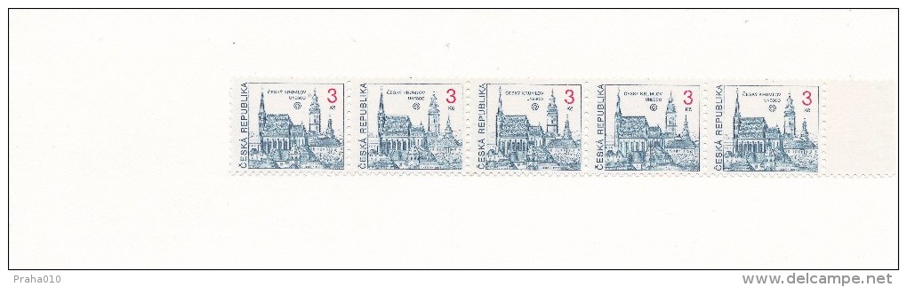 Czech Rep. / Stamps Booklet (1993) 0014 ZS 4 City Cesky Krumlov (church; Castle; Post-coach; POSTREKLAMA) (J3721) - Unused Stamps