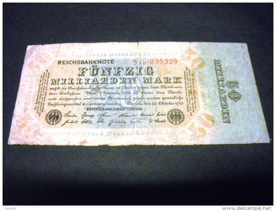 ALLEMAGNE 50000000000 Mark 50 Milliarden/milliards 10/10/1923, Pick 119 A, GERMANY Inflation - 50 Milliarden Mark