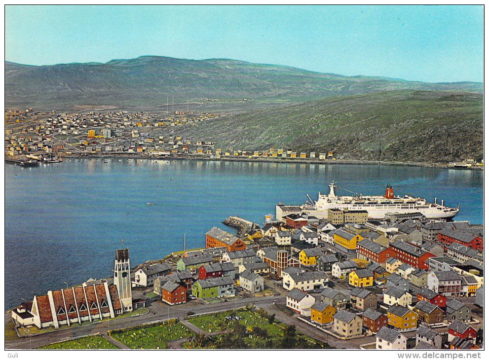 NORVEGE NORWAY Norge- HAMMERFEST View Of The Town With The Church (paquebot)  *PRIX FIXE - Norwegen