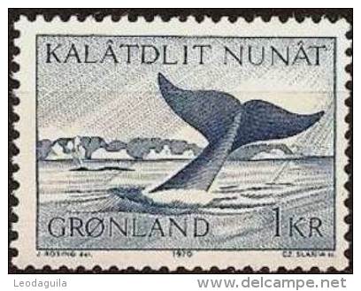 GREENLAND # 71  -   WHALE  DIVING  1v  - 1970   MINT - Neufs