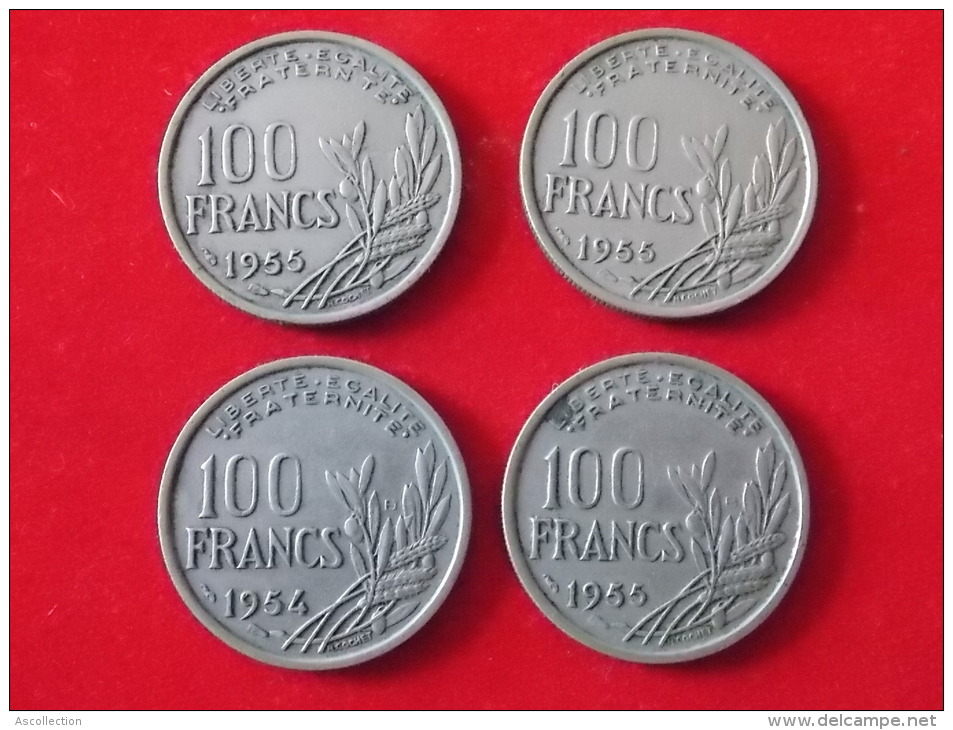 Lot De 4 Monnaies  100 Francs  Cochet France - Autres & Non Classés