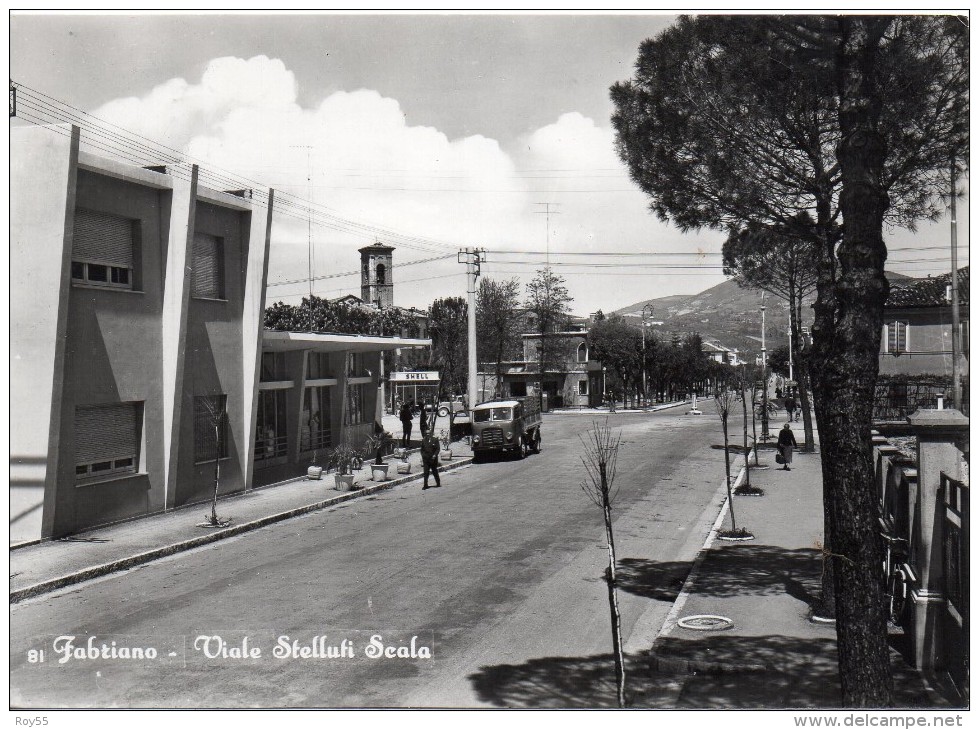 Marche-ancona-fabriano Veduta Viale Stelluti Scala Animatissima Anni/50 - Altri & Non Classificati