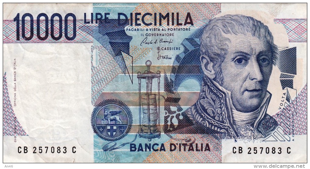 Banconota Da10.000 LIRE -,VOLTA-SERIE CB 257083 C_Banconote_Monete- Buona Conservazione-AUTENTICA AL 100%-2 SCAN- - 10.000 Lire