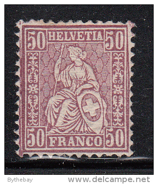 Switzerland MH Scott #59 50c Helvetia, Violet - Nuovi