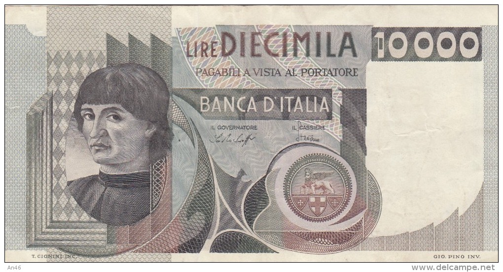 Banconota/Banconote_Monete Da_LOTTO DI 4 BIGLIETTI DA 10.000 LIRE-CIONINI- Buona Conservazione-AUTENTICO AL 100%- 2 SCAN - 10.000 Lire
