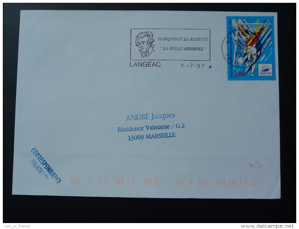 43 Haute Loire Langeac Marquis De Lafayette 1997 - Flamme Sur Lettre Postmark On Cover - Franz. Revolution