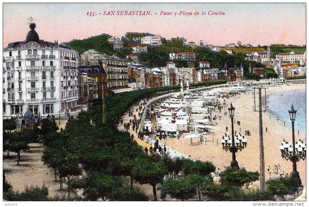 SAN SEBASTIAN - Paseo Y Playa De La Concha, Gel.um 1910? Mit Marke - Sonstige & Ohne Zuordnung
