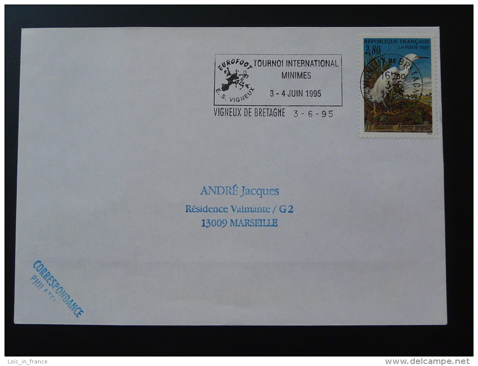 44 Loire Atlantique Vigneux De Bretagne Tournoi Football 1995 - Flamme Sur Lettre Postmark On Cover - Brieven En Documenten