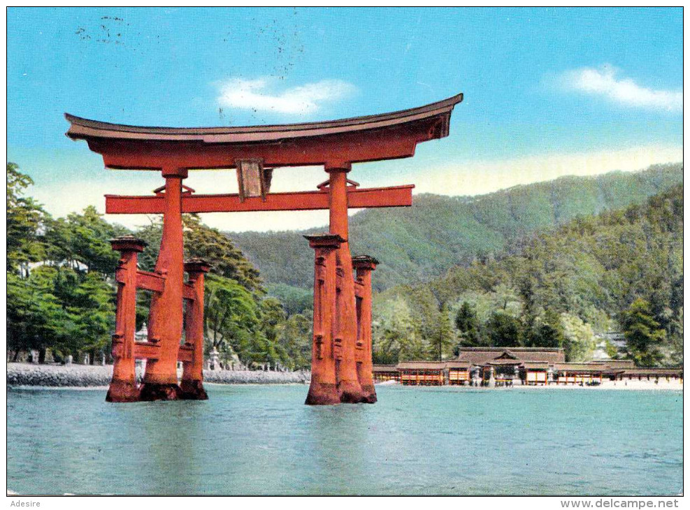 JAPAN - Big Torii At Miyajima, Karte Gel.1962, 3 Marken - Osaka