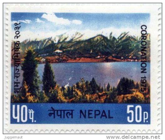 CORONATION OF KING BIRENDRA RARA LAKE 1975 RUPEE 25 STAMP NEPAL 1975 MINT MNH - Familles Royales