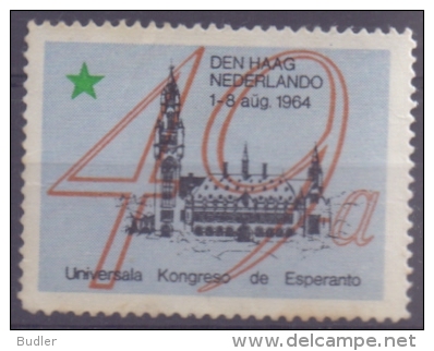 NEDERLAND :1964: Vignette/Cinderella :  ## Den Haag 1-8 Aug. 1964 : UNIVERSALA KONGRESO De ESPERANTO ## - Esperanto