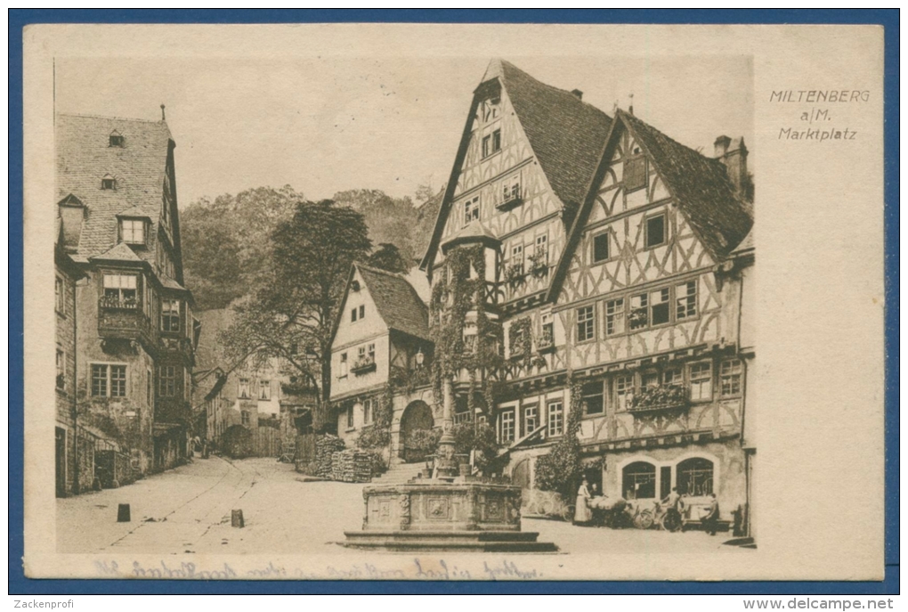 Miltenberg Am Main Marktplatz, Gelaufen 1917 Mit Bahnpost (AK312) - Miltenberg A. Main