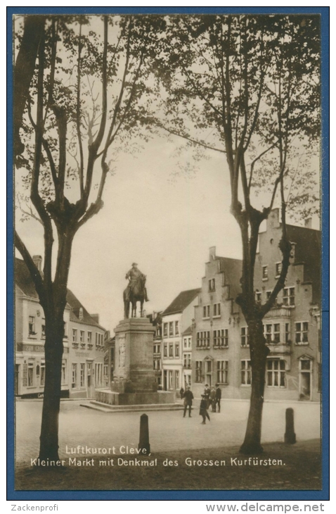 Cleve Kleiner Markt Mit Denkmal Des Gr. Kurfürsten Foto, Ungebraucht (AK371) - Kleve