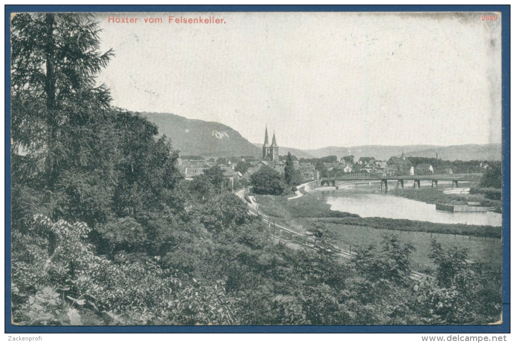 Höxter A. D. Weser Blick Vom Felsenkeller, Gelaufen 1907 (AK308) - Hoexter