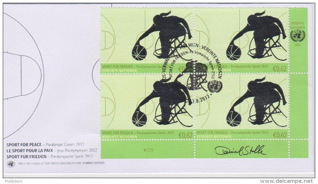 United Nations FDC Mi 754 Sport For Peace - Paralympic Summer Games, London - Basketball On Wheelchair - 2012 - FDC