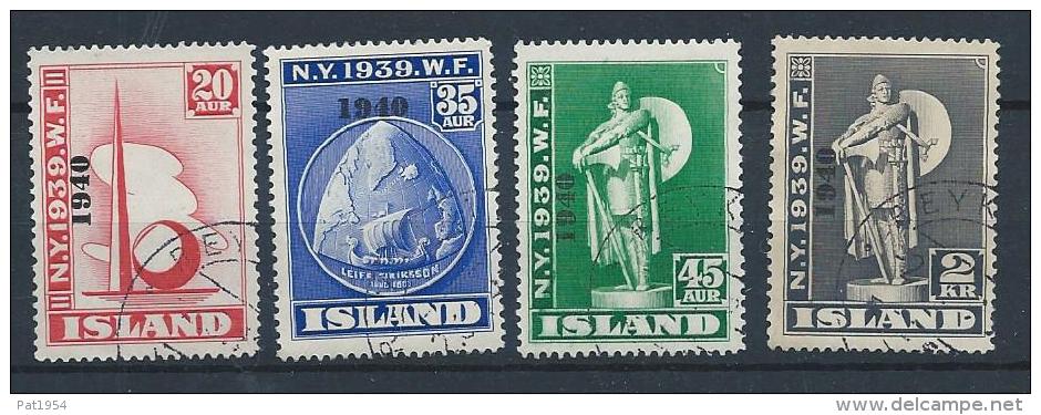 Islande 1940 188A/188D Oblitérés Expo De New York Surchargée Cote 400 Euros - Gebraucht