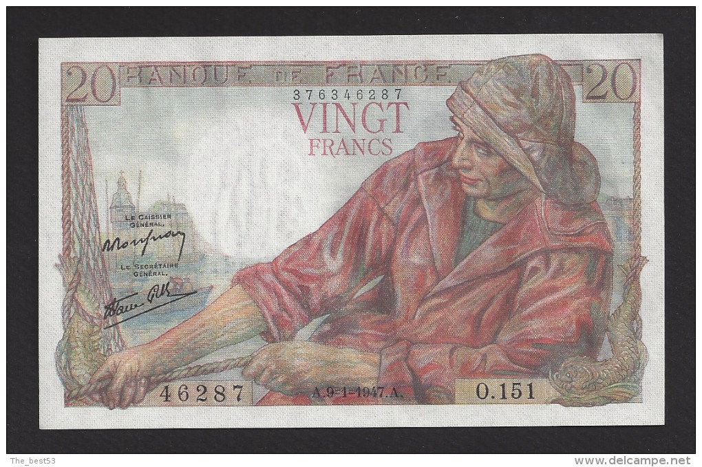 20  Francs  -  Pêcheur  1947 - 20 F 1942-1950 ''Pêcheur''