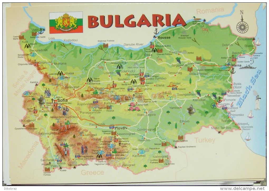Bulgaria - Geographical Map - Bulgarije