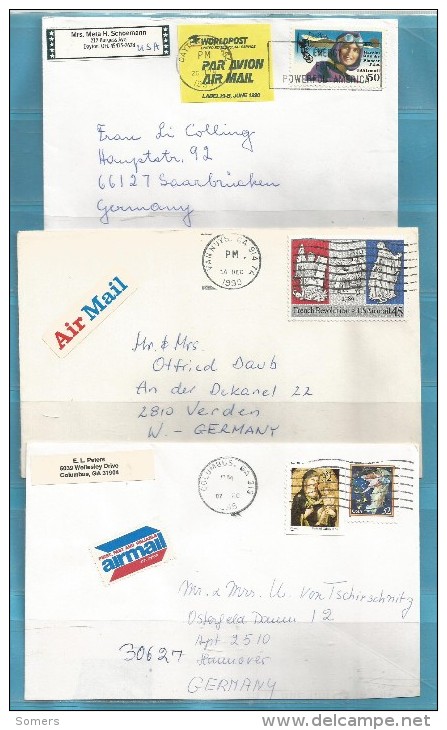 3 BRIEVEN / LETTERS / LETTRES  USA > ALLEMAGNE VARIA ..AIR MAIL .. O   ZIE / VOIR SCAN ..SUPER SALE ... ENV29 - Other & Unclassified