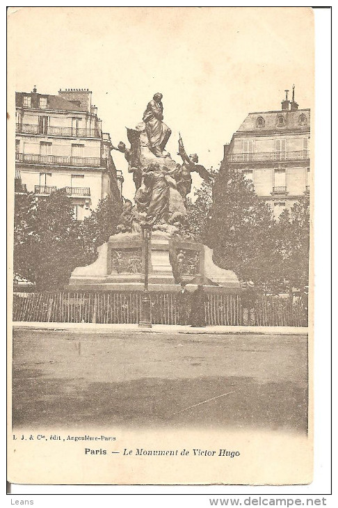 PARIS    Monument De Victor Hugo   L J § Cie - Statues