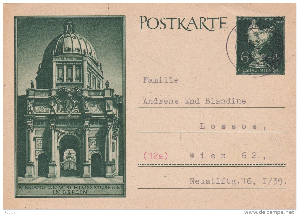 Grossdeutsches Reich - Postal Stationary Eingang Zum Schlossmuseum In Berlin P/m Eichgraben (Niederdonau) 3.10.1944 (G76 - Lettres & Documents