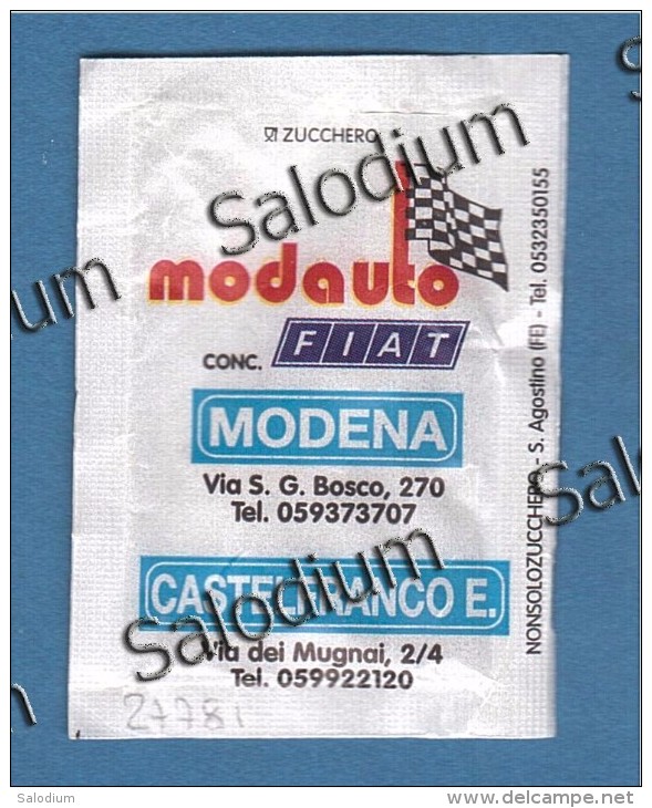 MODENA - Concessionaria Fiat Auto Car Fiat 500 -  BUSTINA DI ZUCCHERO VUOTA - Sugar Empty - Sucres