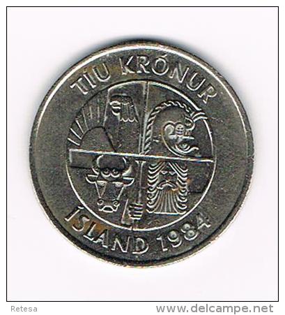 ***  IJSLAND  10 KRONUR 1984 - Iceland