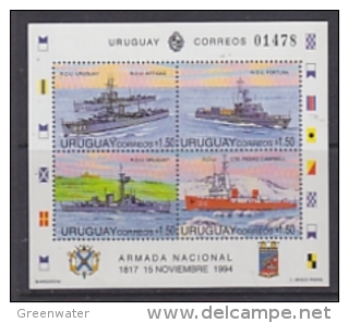 Uruguay 1994 Navy Day / Ships M/s ** Mnh (23834D) - Uruguay