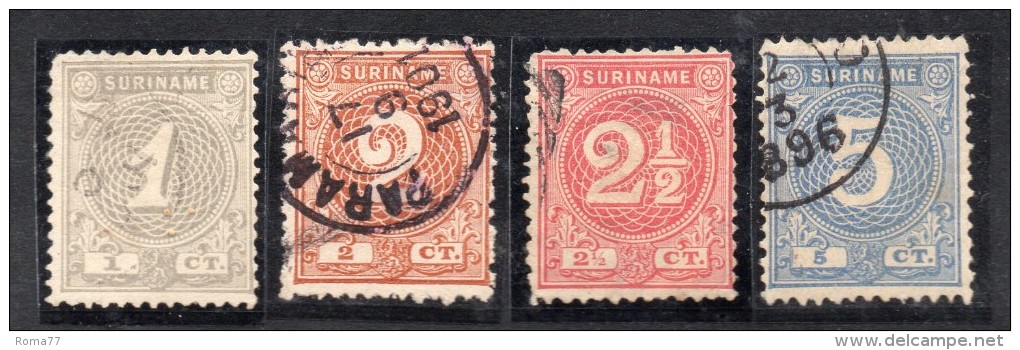 W3097 - SURINAME 1890 , Serietta Cifra N. 17/21 Priva Del Solo N. 20 - Suriname ... - 1975