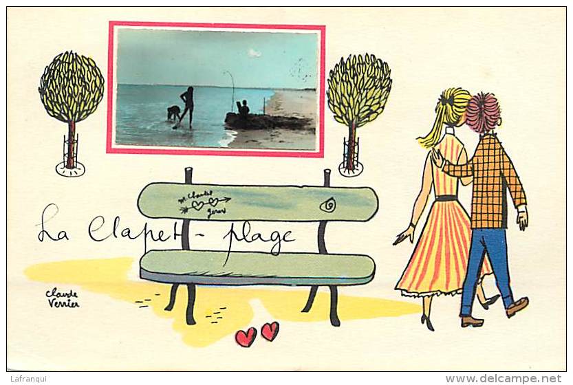 Charente Maritime -ref G19- Dessin Illustrateur Claude Verrier - Le Clapet Plage - Carte Bon Etat  - - Autres & Non Classés