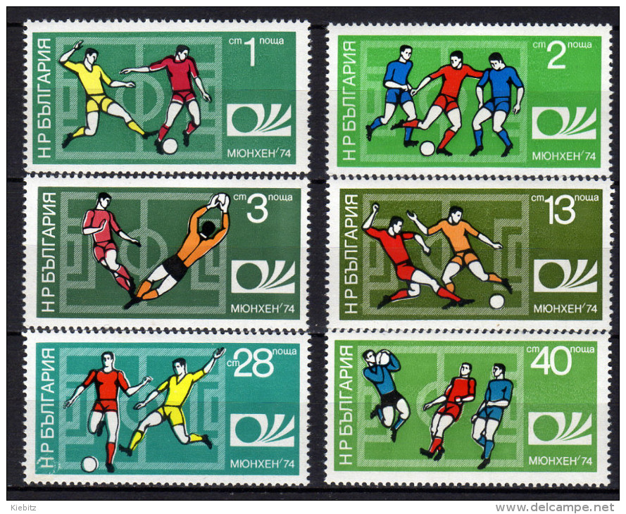 BULGARIEN 1974 ** Fussball WM Deutschland - MiNr.2326-2331 Kompletter Satz MNH - 1974 – Germania Ovest