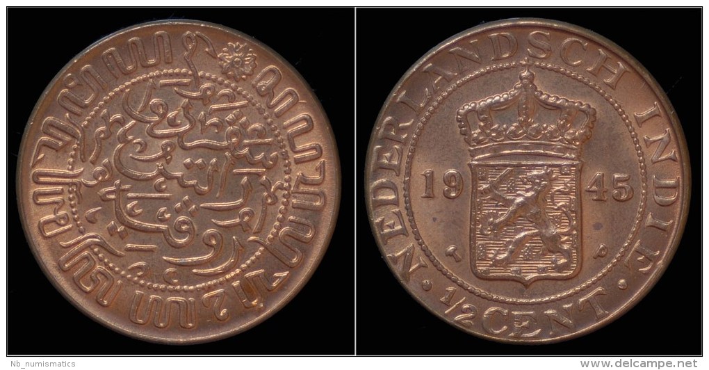 Netherlands Indies 1/2 Cent 1945- UNC - Indes Neerlandesas