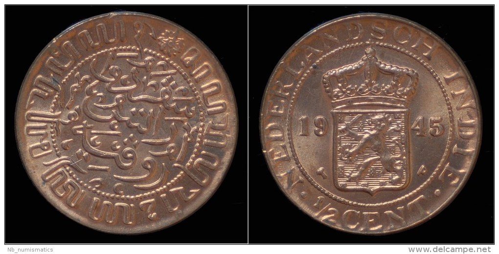 Netherlands Indies 1/2 Cent 1945- UNC - Indes Néerlandaises