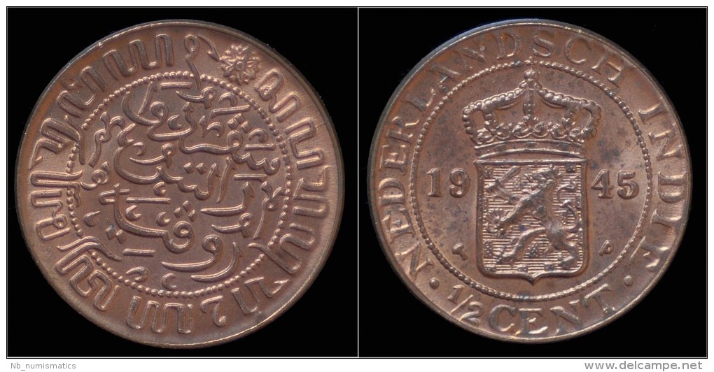 Netherlands Indies 1/2 Cent 1945- UNC - Indes Néerlandaises