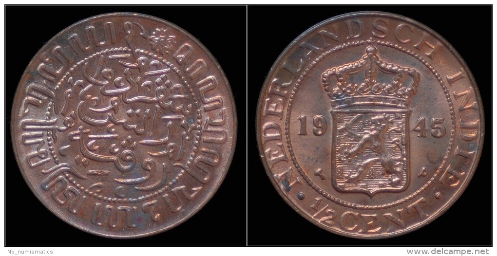 Netherlands Indies 1/2 Cent 1945- UNC - Indes Neerlandesas